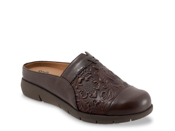 ソフトウォーク レディース シューズ サンダル Softwalk San Marcos Tooling Mule Dark Brown ブラウン