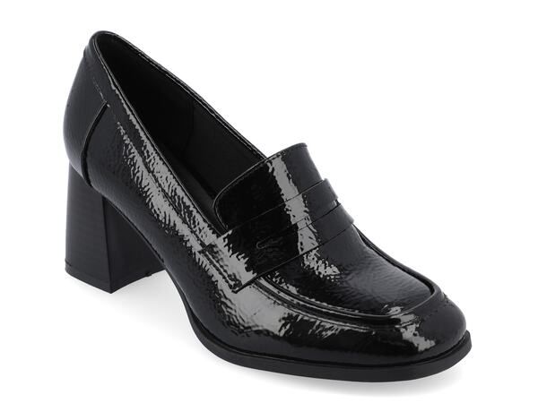 ジュルネ コレクション レディース シューズ スリッポン・ローファー Journee Collection Malleah Loafer Pump Black Patent ブラック