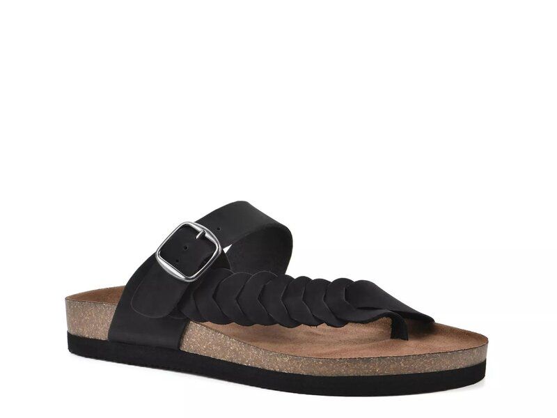 ホワイトマウンテン レディース シューズ サンダル White Mountain Happier Wedge Sandal Black Nubuck Leather ブラック