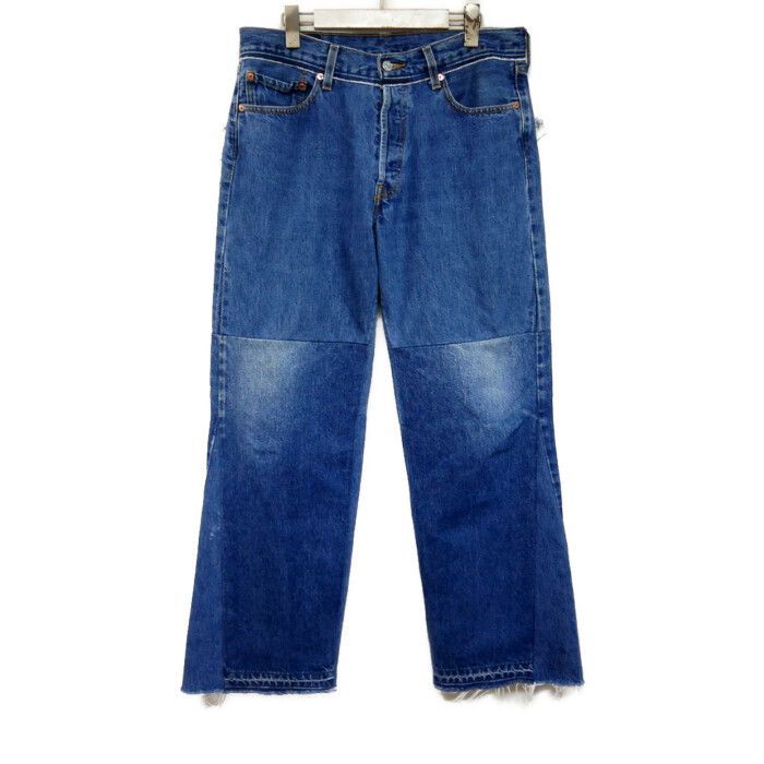 READYMADE レディメイド 国内正規 24SS WIDE FLARE DENIM PANTS ワイドフレアデニムパンツ リメイク 再構築 RE-CO-BL-00-00-251 BLUE ブルー RANDOM W32L31