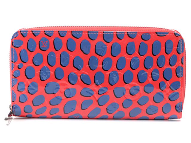 LOUIS VUITTON ルイ・ヴィトン バッグ ジッピー・ウォレット ヴェルニ ジャングルドット ｻｲﾌ･小物 M41910 長財布 ヴェルニ ジャングルドットレッド ユニセックス【中古】472