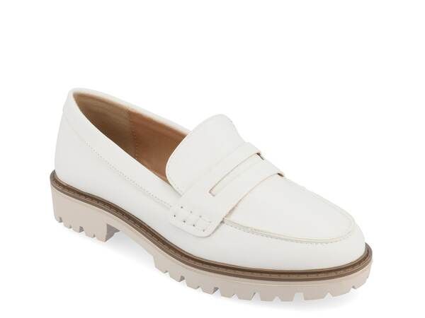 ジュルネ コレクション レディース シューズ スリッポン・ローファー Journee Collection Kenly Penny Loafer White ホワイト