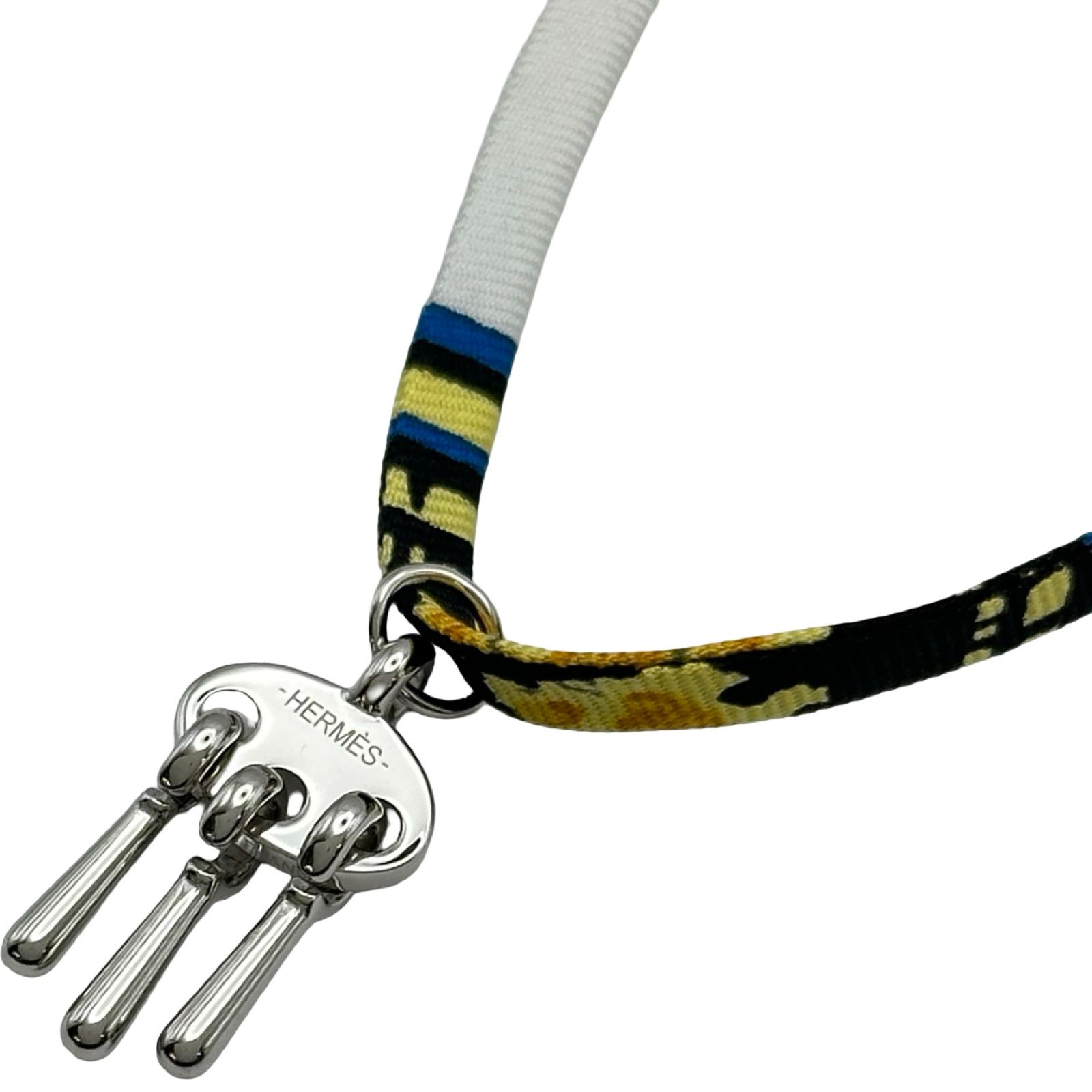エルメス HERMES トゥールビヨンネックレス グリーン シルク/メタル アクセサリー