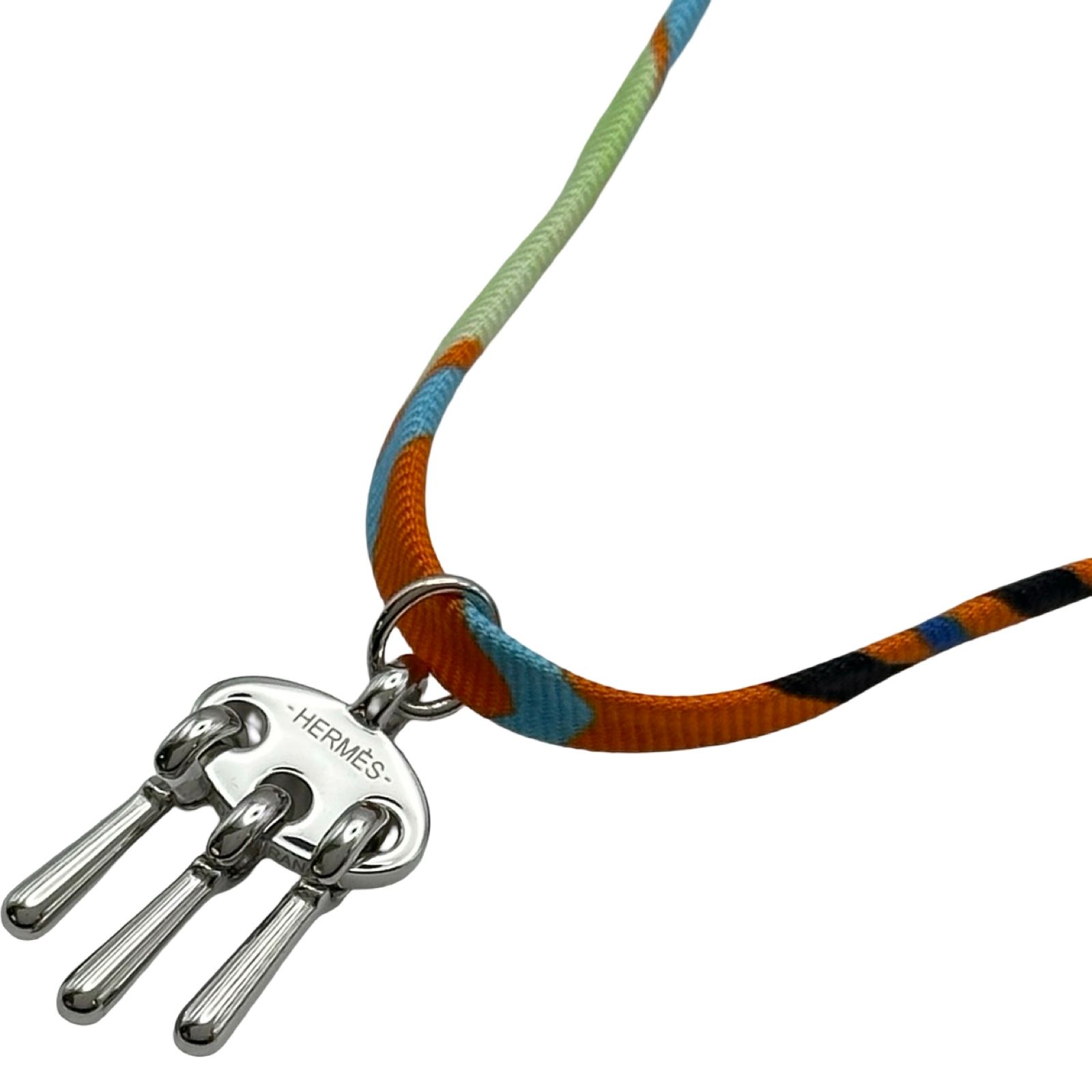 エルメス HERMES トゥールビヨンネックレス マルチカラー シルク/メタル アクセサリー