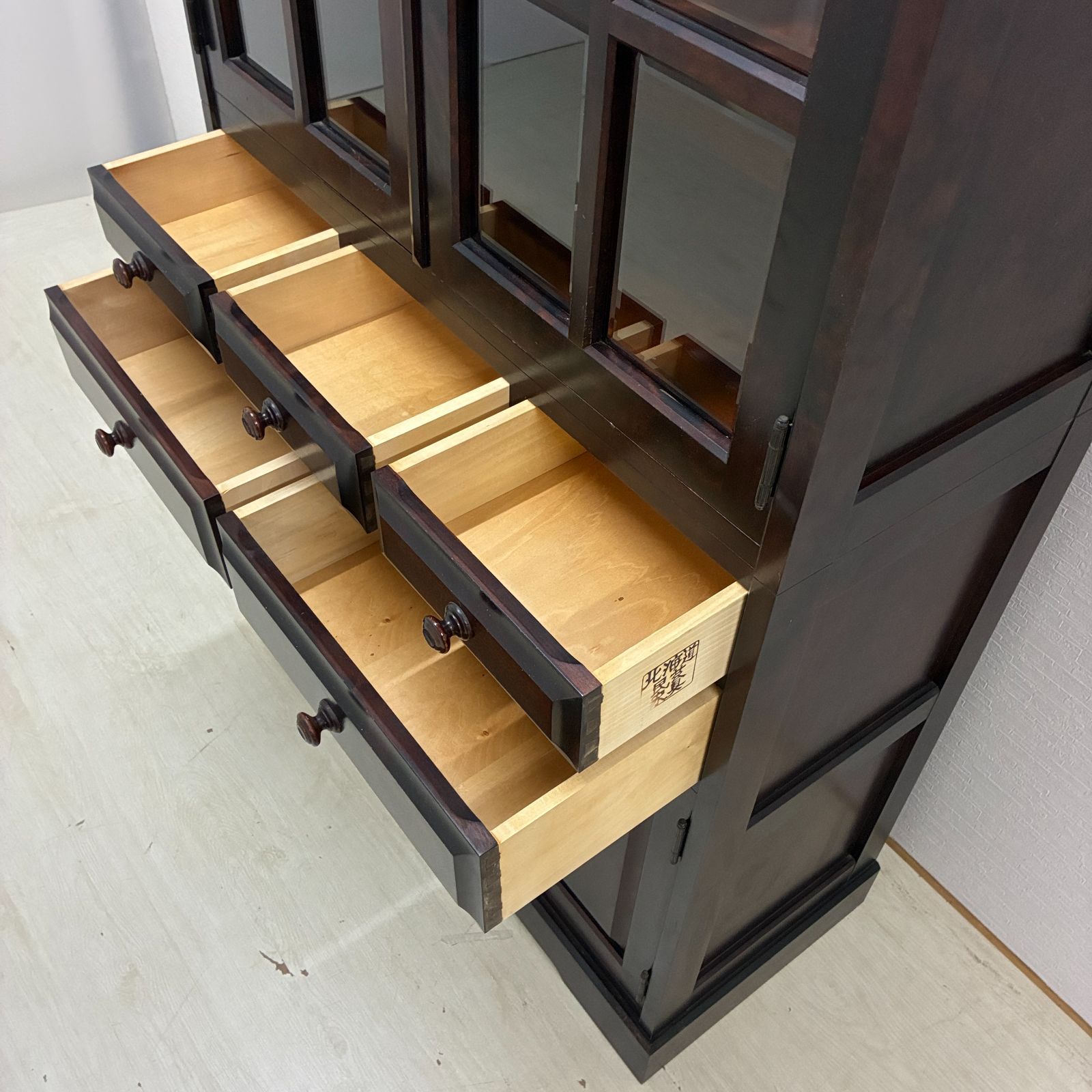 北海道民芸家具 食器棚 カップボード キッチンボード 無垢材 樺材 S