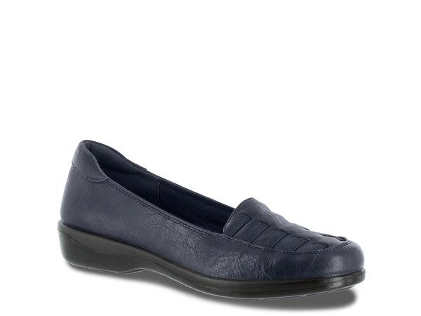 イージーストリート レディース シューズ パンプス Easy Street Genesis Flat Navy ネイビー