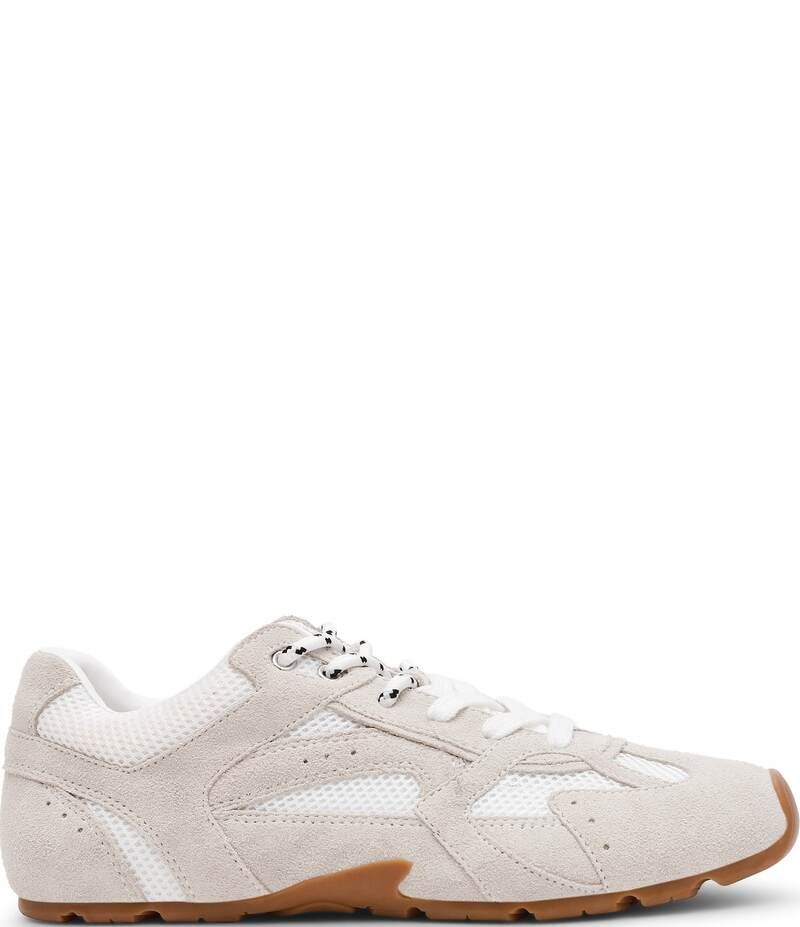 スティーブ マデン レディース ボトムス カジュアルパンツ スニーカー スエード レース Steve Madden Aziel Suede Low Top Lace Up Sneakers White