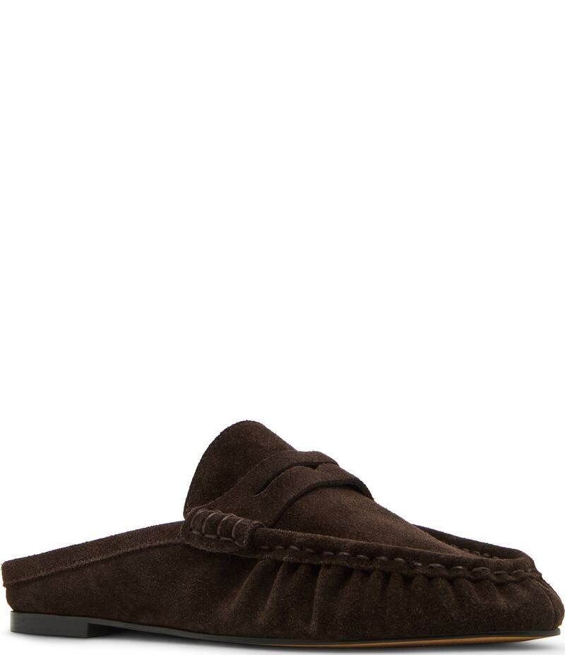 スティーブ マデン レディース シューズ パンプス スエード ローファー Steve Madden Rafe Suede Penny Loafer Mules Chocolate Brown ブラウン