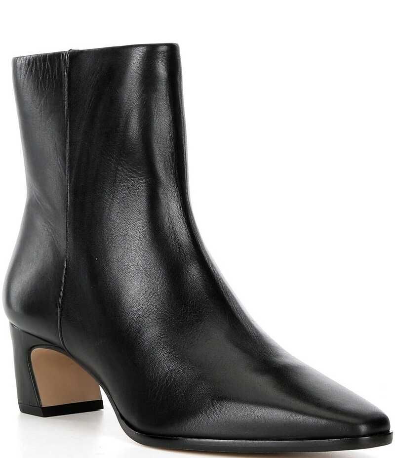 ジャンビニ レディース シューズ ブーツ・レインブーツ レザー ヒール Gianni Bini Waltar Leather Snip Toe Kitten Block Heel Booties Bl