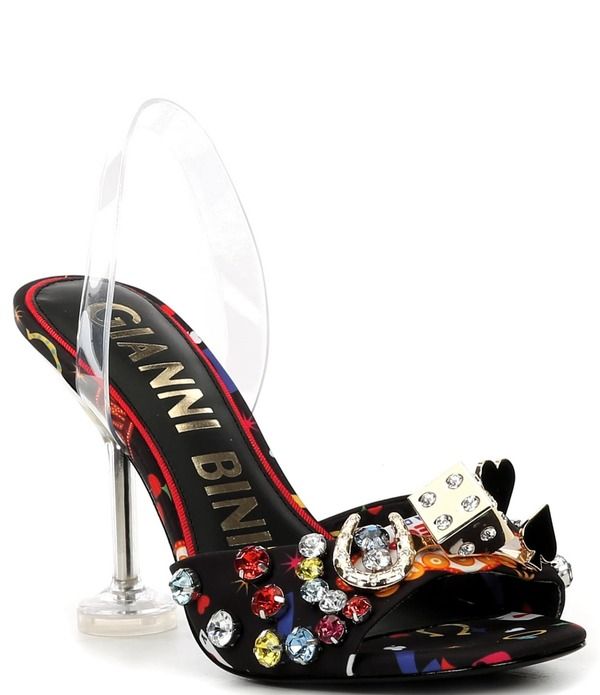 ジャンビニ レディース シューズ サンダル プリント ヒール Gianni Bini Maverick Printed Casinornament Martini Heel Dressandals B