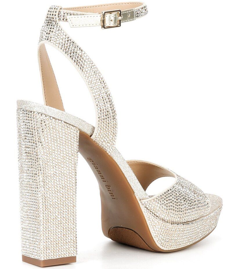 ジャンビニ レディース シューズ サンダル プラットフォーム Gianni Bini Andreya Rhinestone Embellished Platform Dress Sandals San