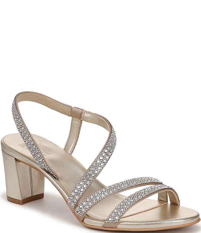 ナチュライザー レディース シューズ サンダル ヒール Naturalizer Vanessa Strappy Crystal Detail Block Heel Dress Sandals Cham