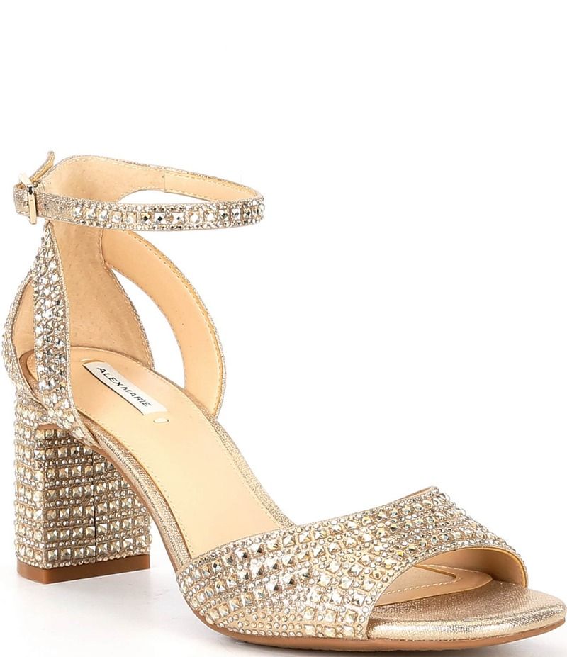 アレックスマリー レディース シューズ サンダル アンクル Alex Marie Ellise Rhinestone Ankle Strap Dress Sandals Soft Gold ゴールド