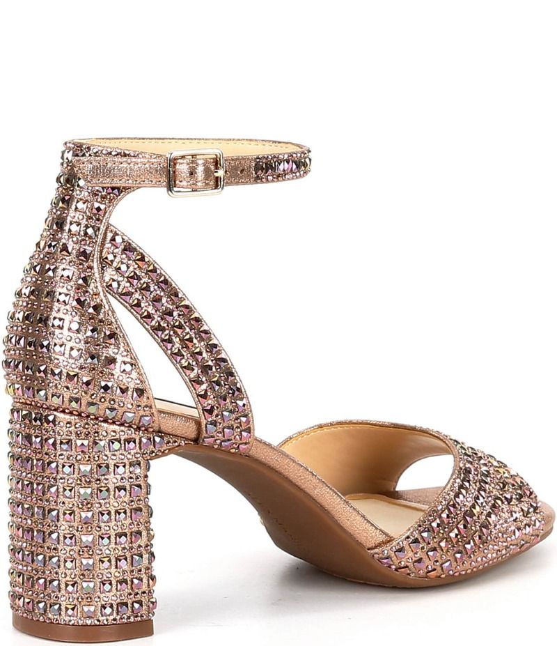 アレックスマリー レディース シューズ サンダル アンクル Alex Marie Ellise Rhinestone Ankle Strap Dress Sandals Bronze