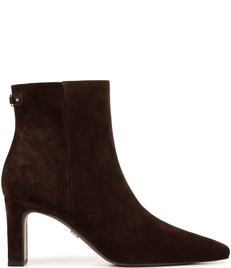 サムエデルマン レディース シューズ ブーツ・レインブーツ スエード ブーツ Sam Edelman Saige Suede Point Toe Dress Booties Cafe Noir