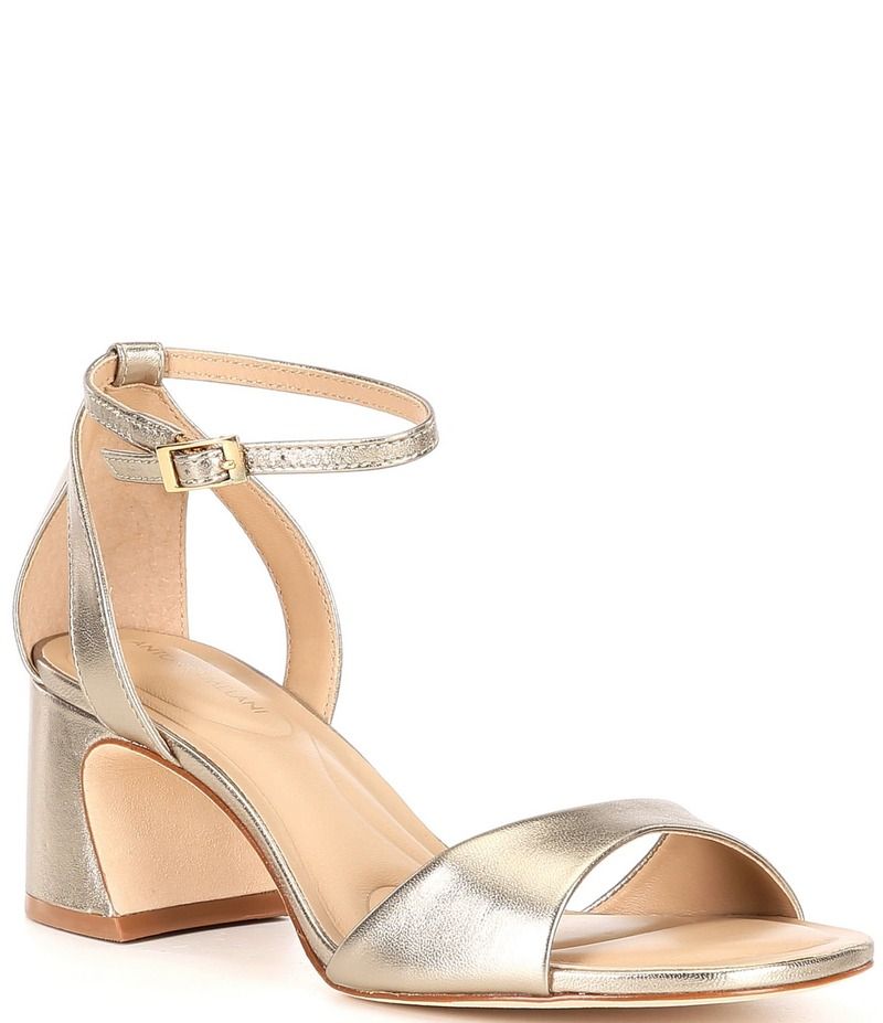 アントニオ メラーニ レディース シューズ サンダル レザー ヒール Antonio Melani Alice Leather Block Heel Sandals Platino