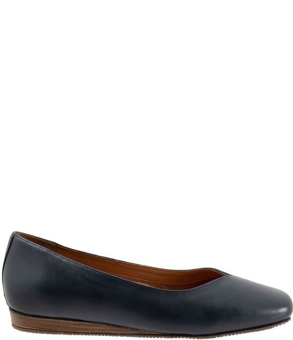 ソフトウォーク レディース シューズ サンダル ミニ スエード レザー SoftWalk Vina Leather and Suede Mini Wedge Slip On Pumps Navy ネイ
