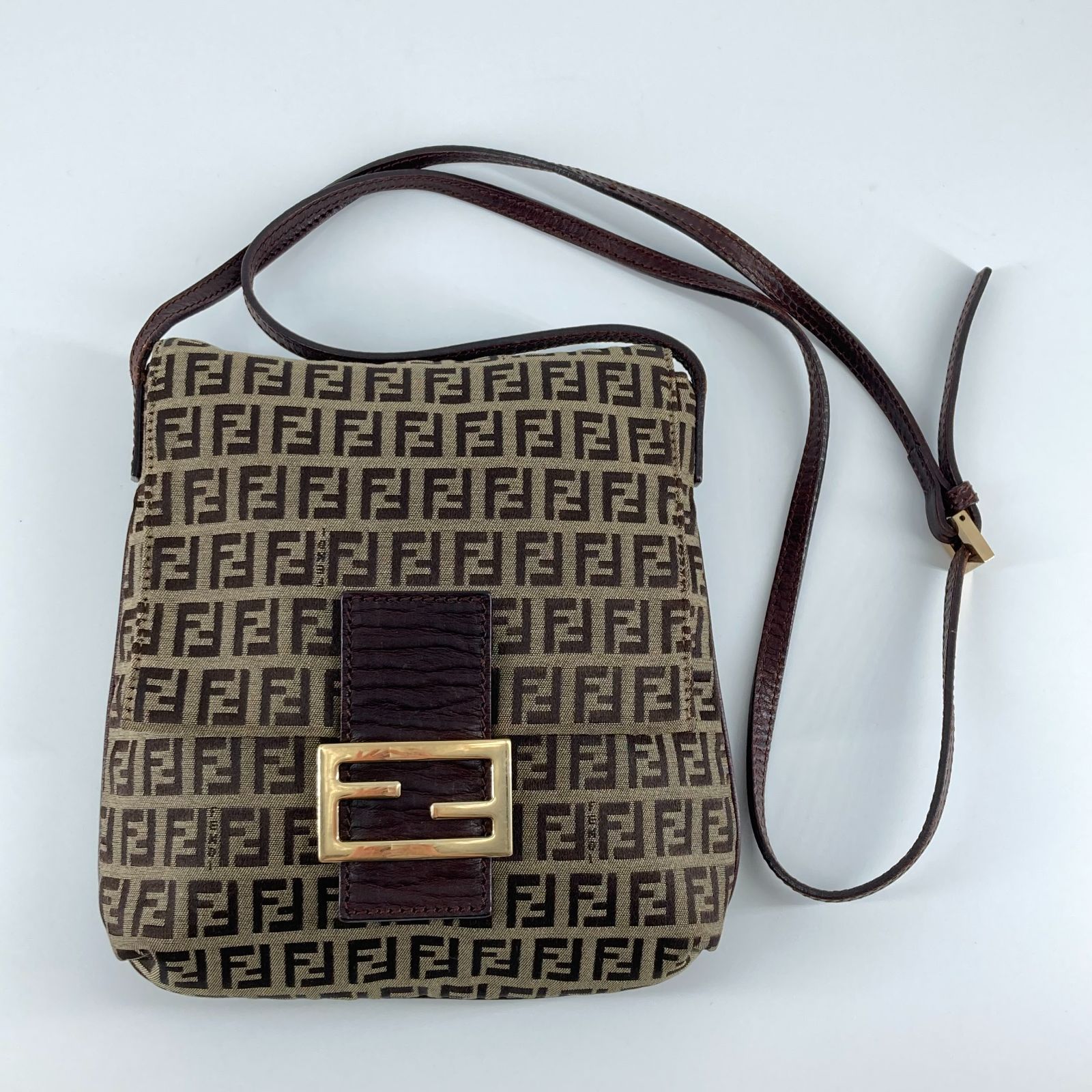 FENDI(フェンディ)　ズッキーノ　ショルダー　バッグ　8BT075　ブラウン