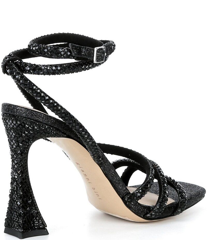 ジャンビニ レディース シューズ サンダル アンクル Gianni Bini Lelani Rhinestone Ankle Wrap Strappy Dressandals Black ブラック