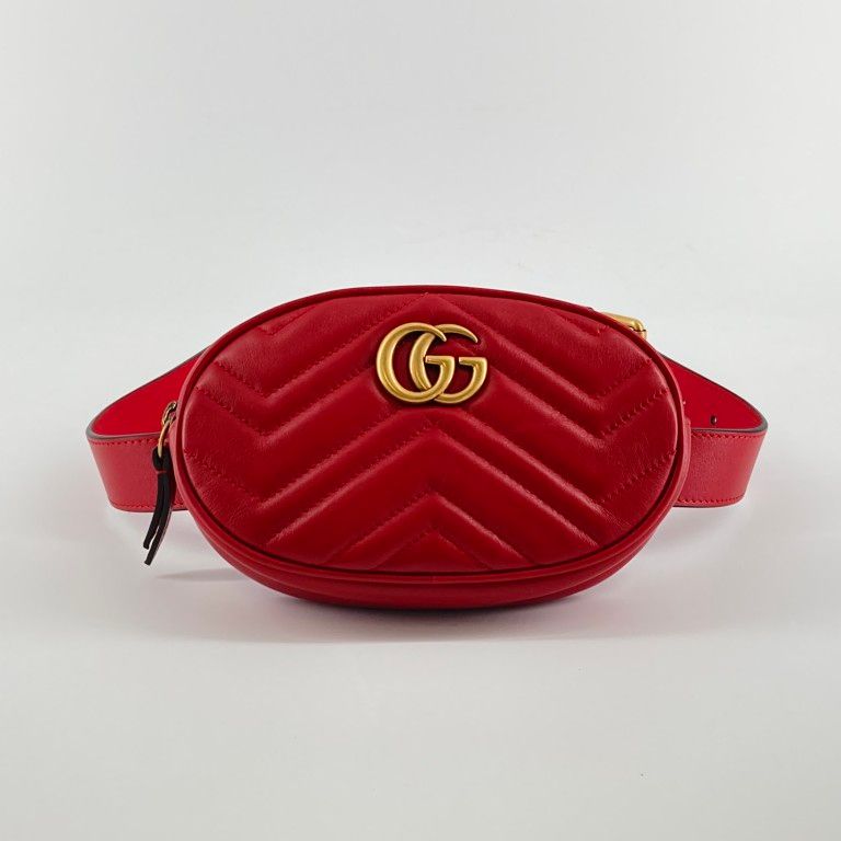 GUCCI（グッチ）　GGマーモント　476434　ウエストバッグ　レッド