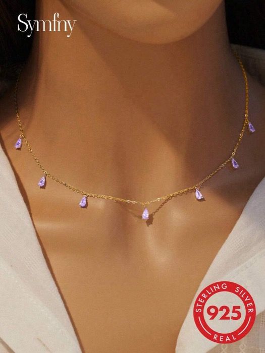 ジュエリー レディース ネックレス チェーンネックレス ネックレス ペンダント スターリングシルバー ウォータードロップ型 1個入り