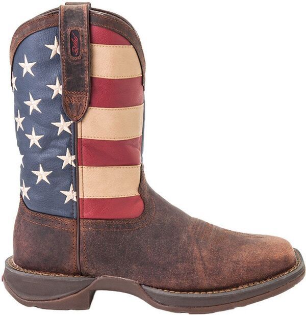 ドゥランゴ メンズ シューズ ブーツ・レインブーツ Durango Mens American Flag PullOn Western Work Boots Brown Union Flag ブラウン