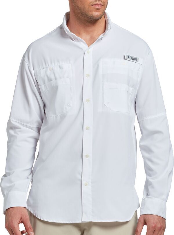 コロンビア メンズ トップス シャツ Columbia Mens PFG TamiamiI Long Sleeve Shirt White ホワイト