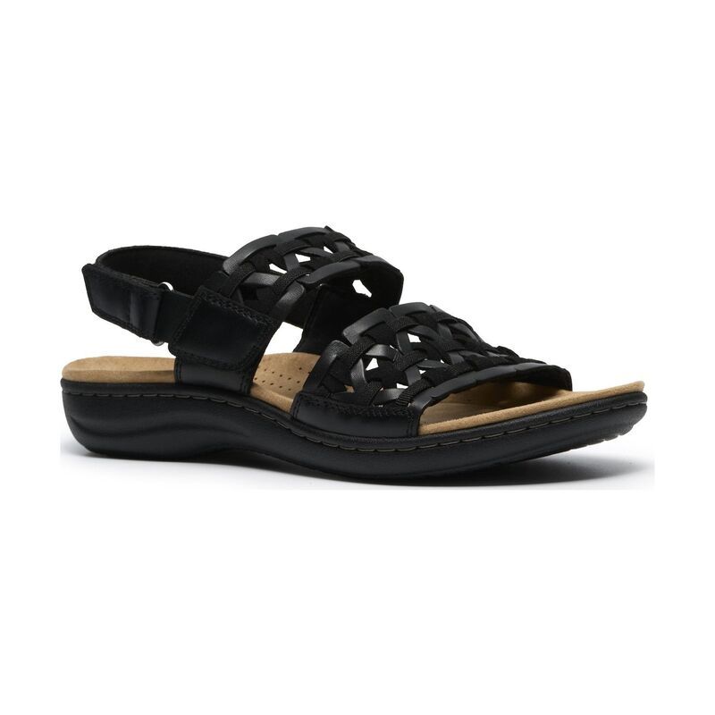 クラークス レディース シューズ サンダル レザー Clarks Laurieann Lily Womens Flat Leather SlipOn Sandals Black Leather ブラッ