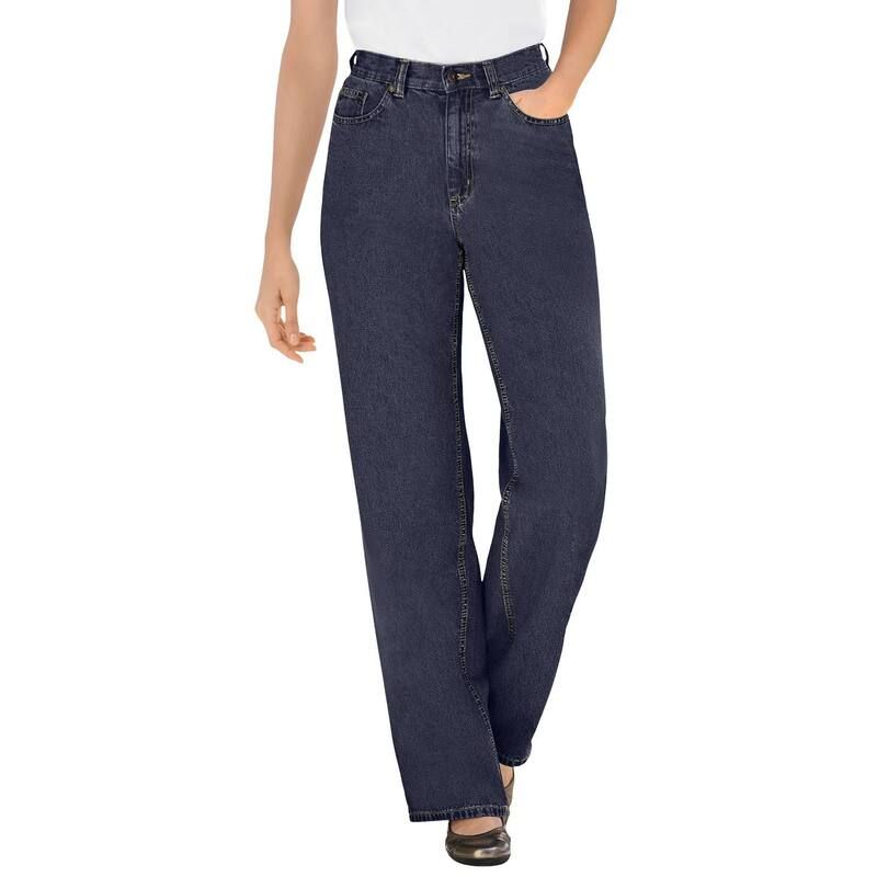ウーマン ウィズイン レディース ボトムス デニムパンツ プラスサイズ プチ コットン ジーンズ Woman Within Plusize Petite Perfect Relaxed AllCott