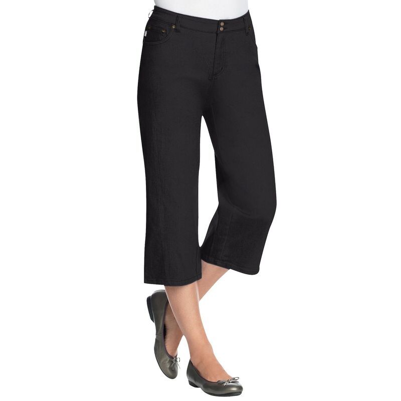 ウーマン ウィズイン レディース ボトムス カジュアルパンツ プラスサイズ デニム キャップ Woman Within Plusize Secret Solutions Tummy Smoothing
