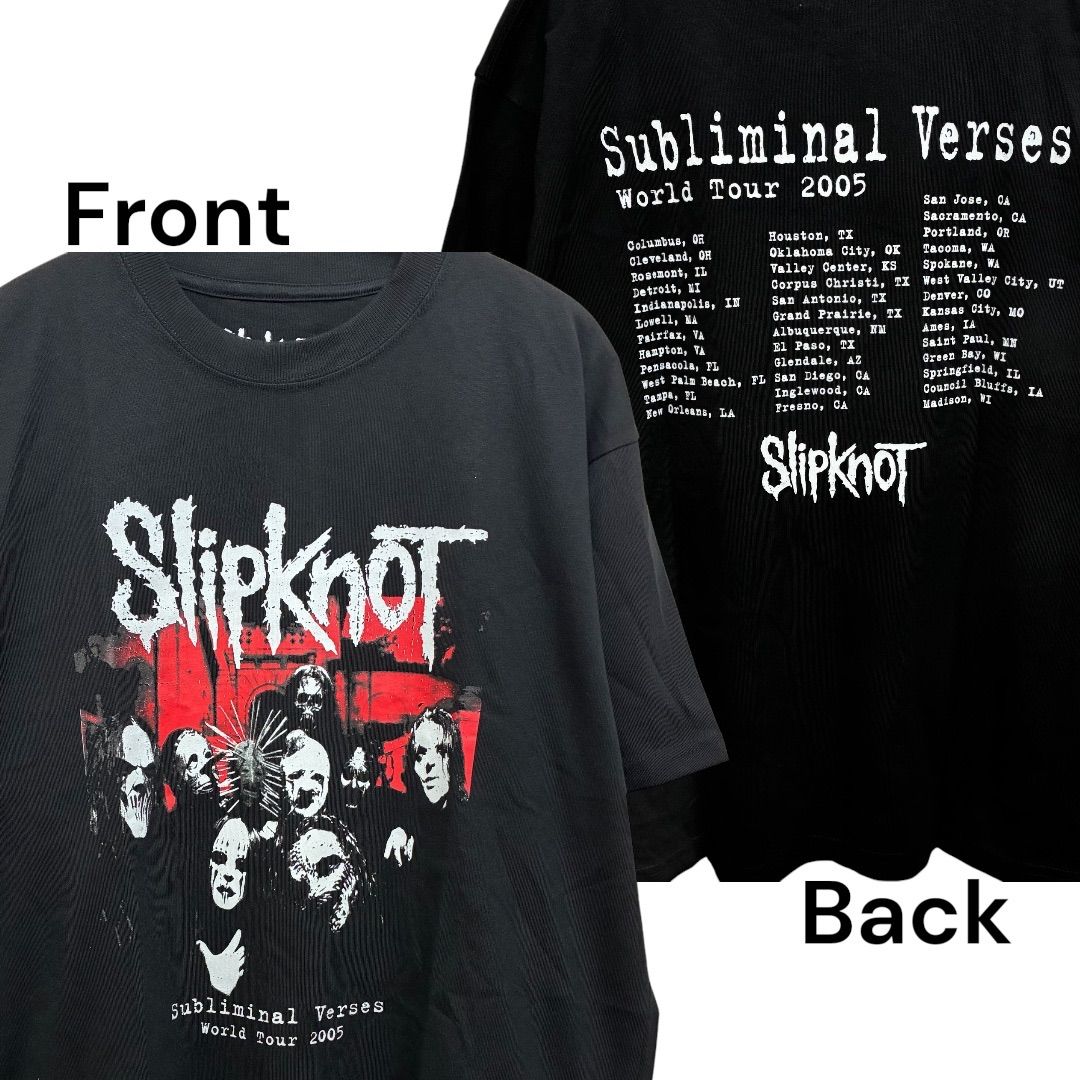 新品 公式 タグ付き スリップノット SLIPKNOT 両面プリント バンドT