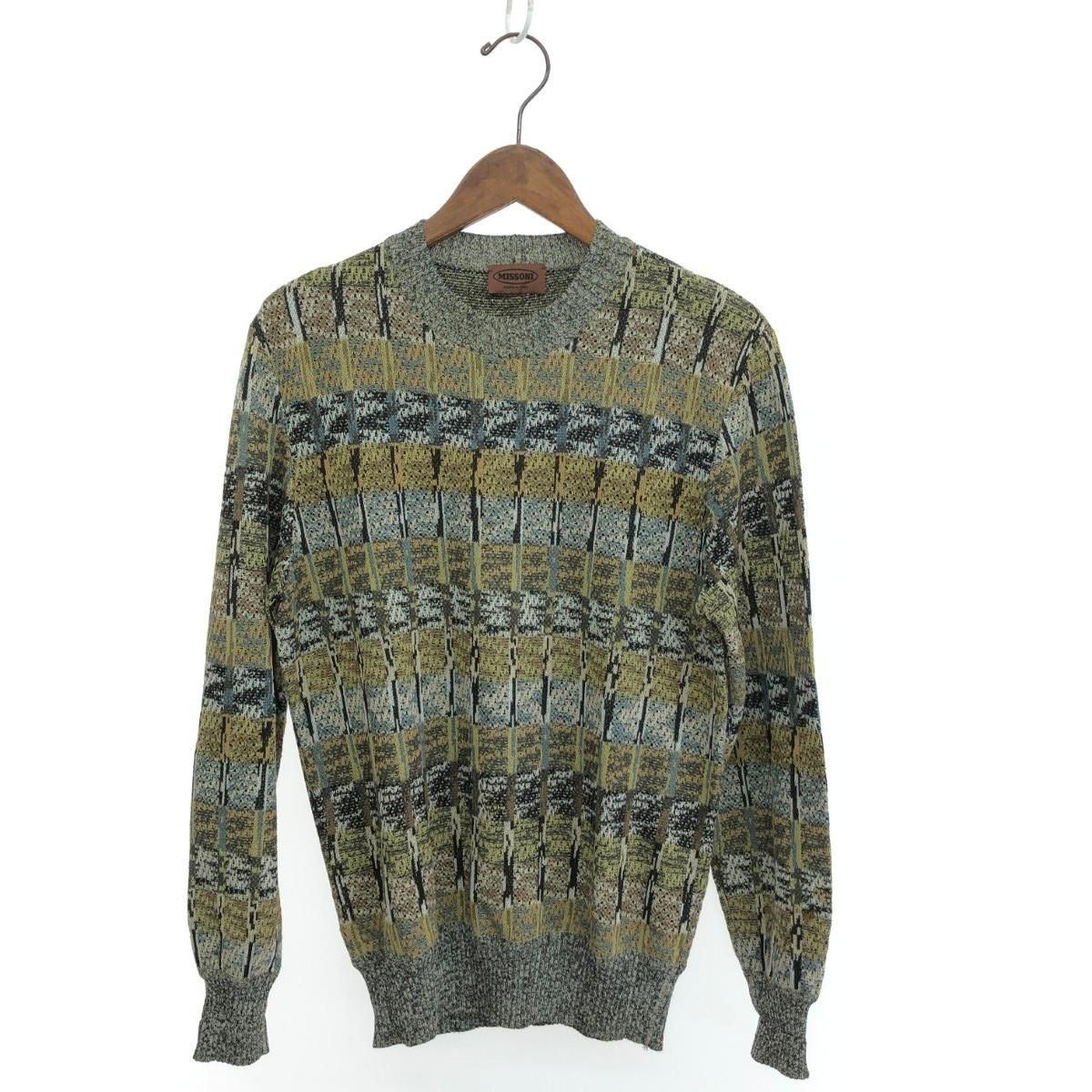MISSONI ミッソーニ 長袖ニット サイズ:48 総柄/コットンウールブレンド/ストレッチ    マルチカラー メンズ / 240001206446 MISSONI ミッソーニ 長袖ニット サイズ:48 総柄/コットンウール