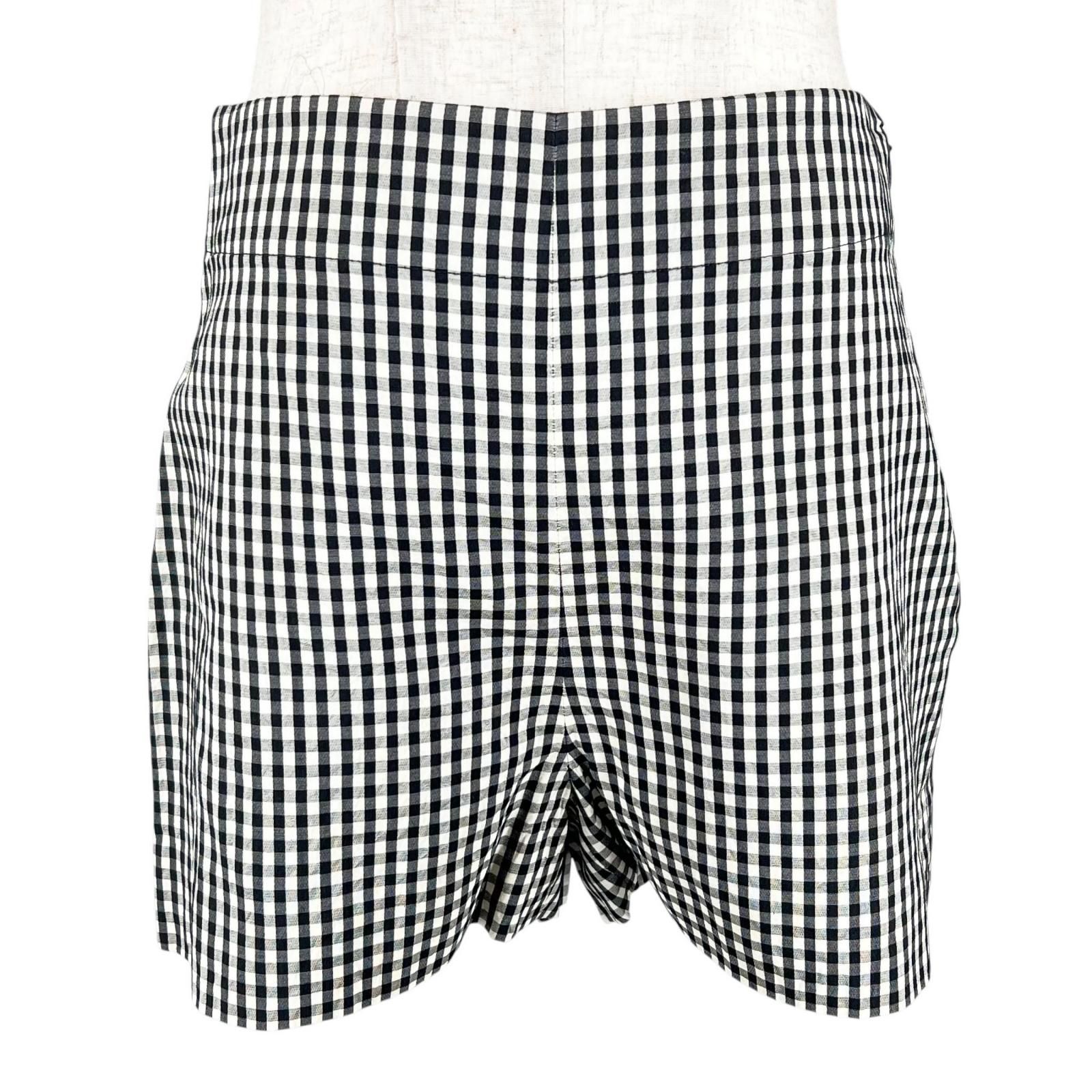 極美品▲Christian Dior クリスチャンディオール 041P48A6631 シルク コットン ギンガムチェック ショート パンツ 38 イタリア製 正規品 18,000円