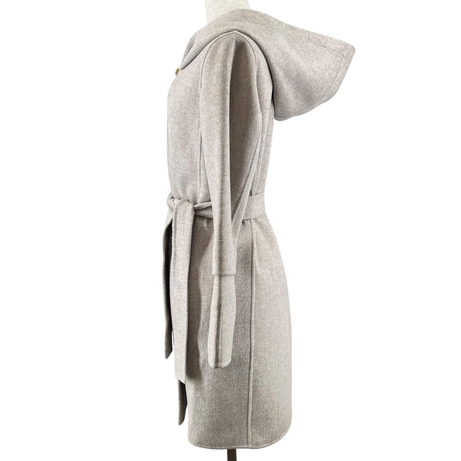 マックスマーラ ウール100% ベルト コート 36 ベージュ Aライン 極美品△S MaxMara DESIGN FOR EASY LIVING エス マックスマーラ