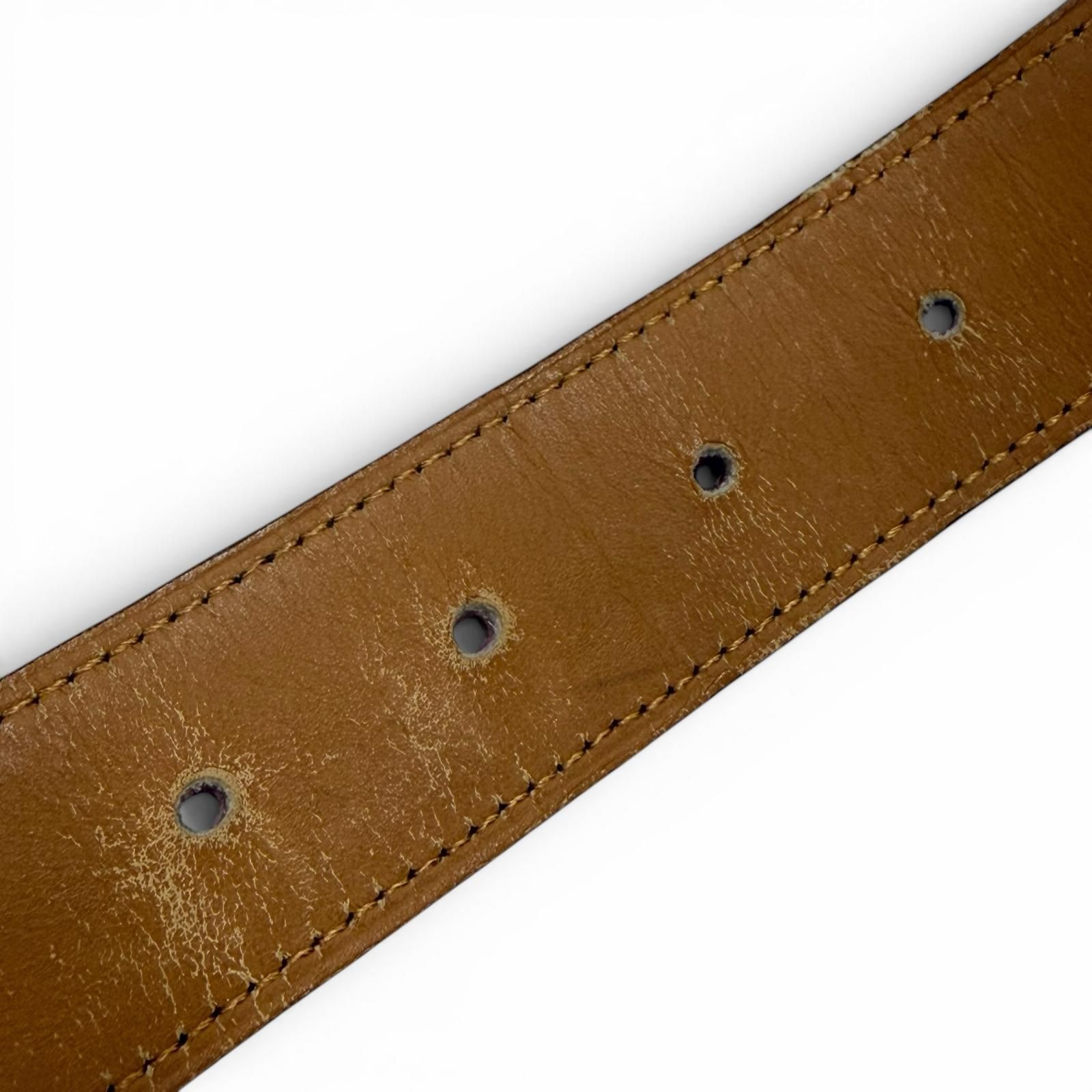 HERMES エルメスコンスタンスリバーシブルベルト75ゴールド クロコ 