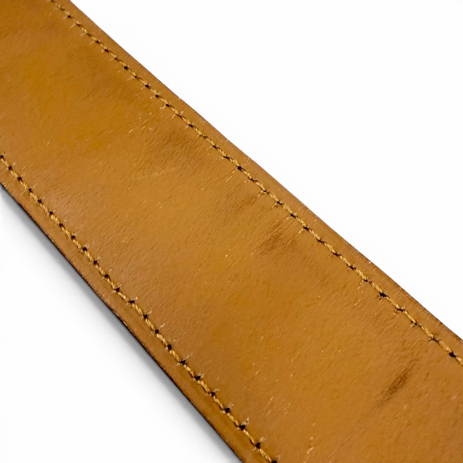 良品▽HERMES エルメス ヴィンテージ ポロサス クロコダイル ゴールド