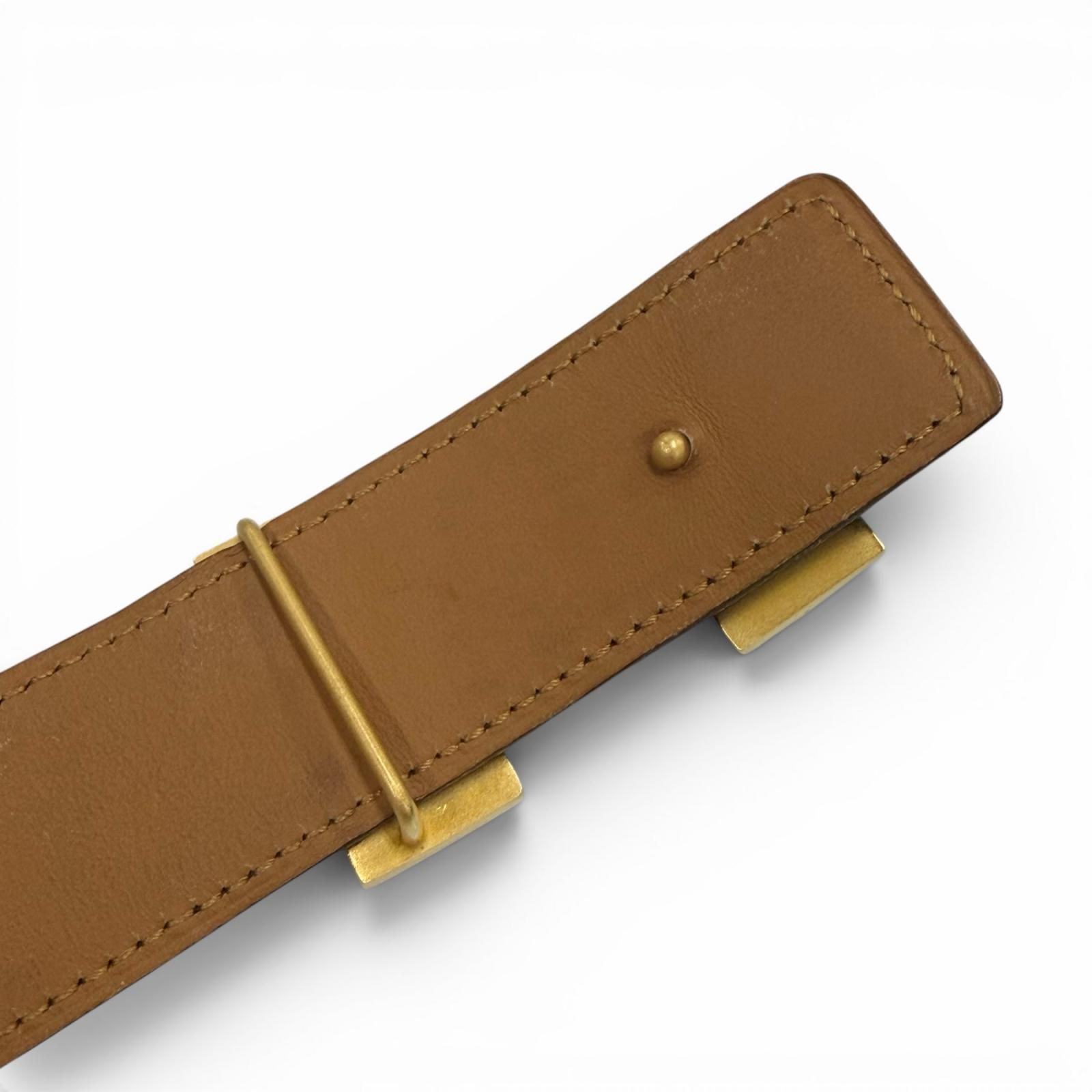 良品▽HERMES エルメス ヴィンテージ ポロサス クロコダイル ゴールド 
