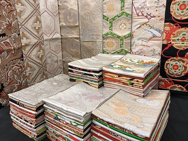 平和屋着物■袋帯 西陣 まとめて100点 鳳凰 向かい鶴 蝶 風景 更紗 花柄 正倉院 佐賀錦 金銀糸 着用可能多数 未使用品有 全て正絹 mmm1249