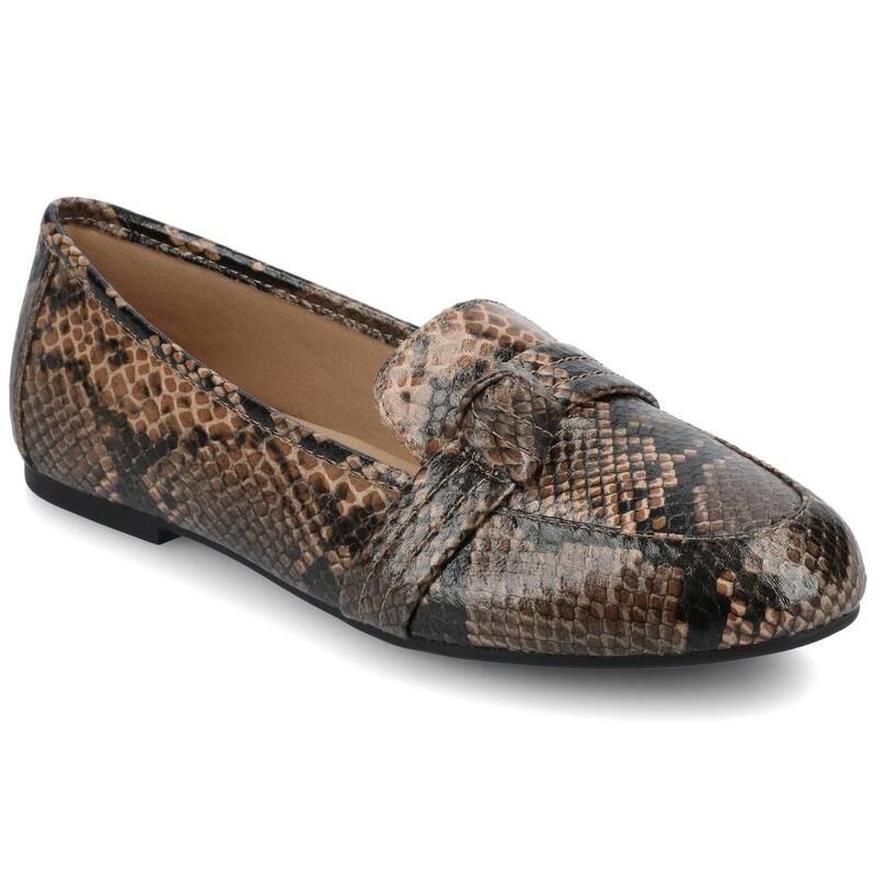 ジャーニー レディース シューズ スリッポン・ローファー Journee Marci Womens Loafersnake Brown ブラウン