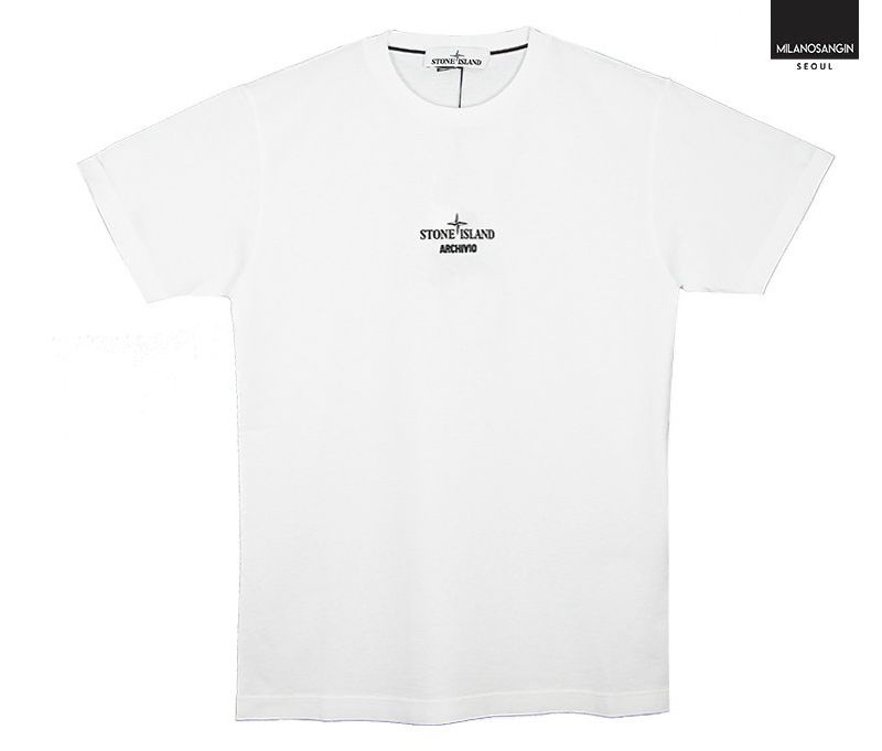 21SS STONE ISLAND ストーンアイランド アルキビオ ロゴ 半袖 白