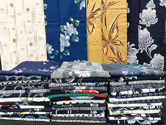 平和屋着物■浴衣 まとめて 45点 蝶 蜻蛉 菊 花柄 暈し染め など 着用可能多数 未使用品あり mmm1251