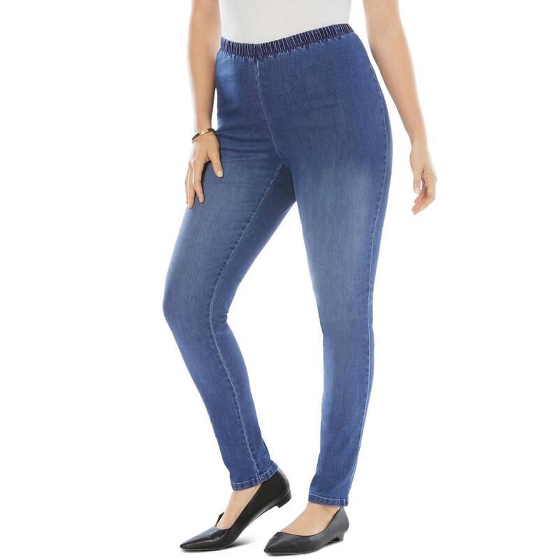 ロアマンズ レディース ボトムス デニムパンツ プラスサイズ プチ Roamans Womens Plusize Petite SlimLeg Comfort Stretch Jean Medium