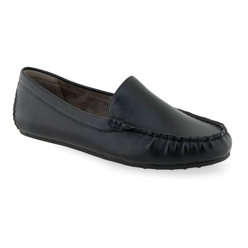 エアロソールズ レディース シューズ スリッポン・ローファー Aerosoles Over Drive Womens Flats Black Faux Leather ブラック