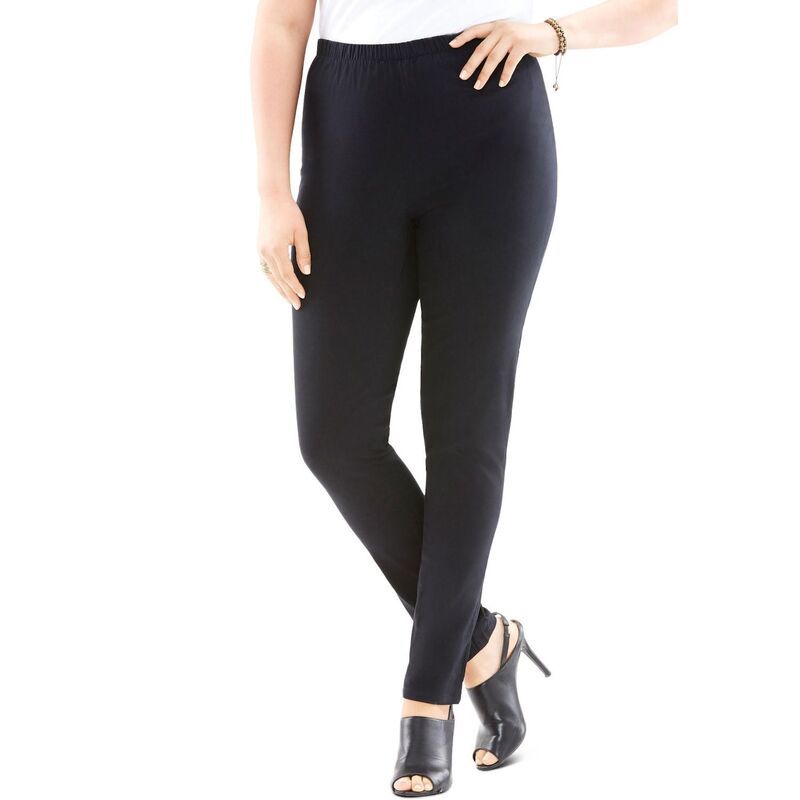 ロアマンズ レディース ボトムス デニムパンツ プラスサイズ プチ Roamans Womens Plusize Petite Slim Leg Comfort Stretch Jean Black