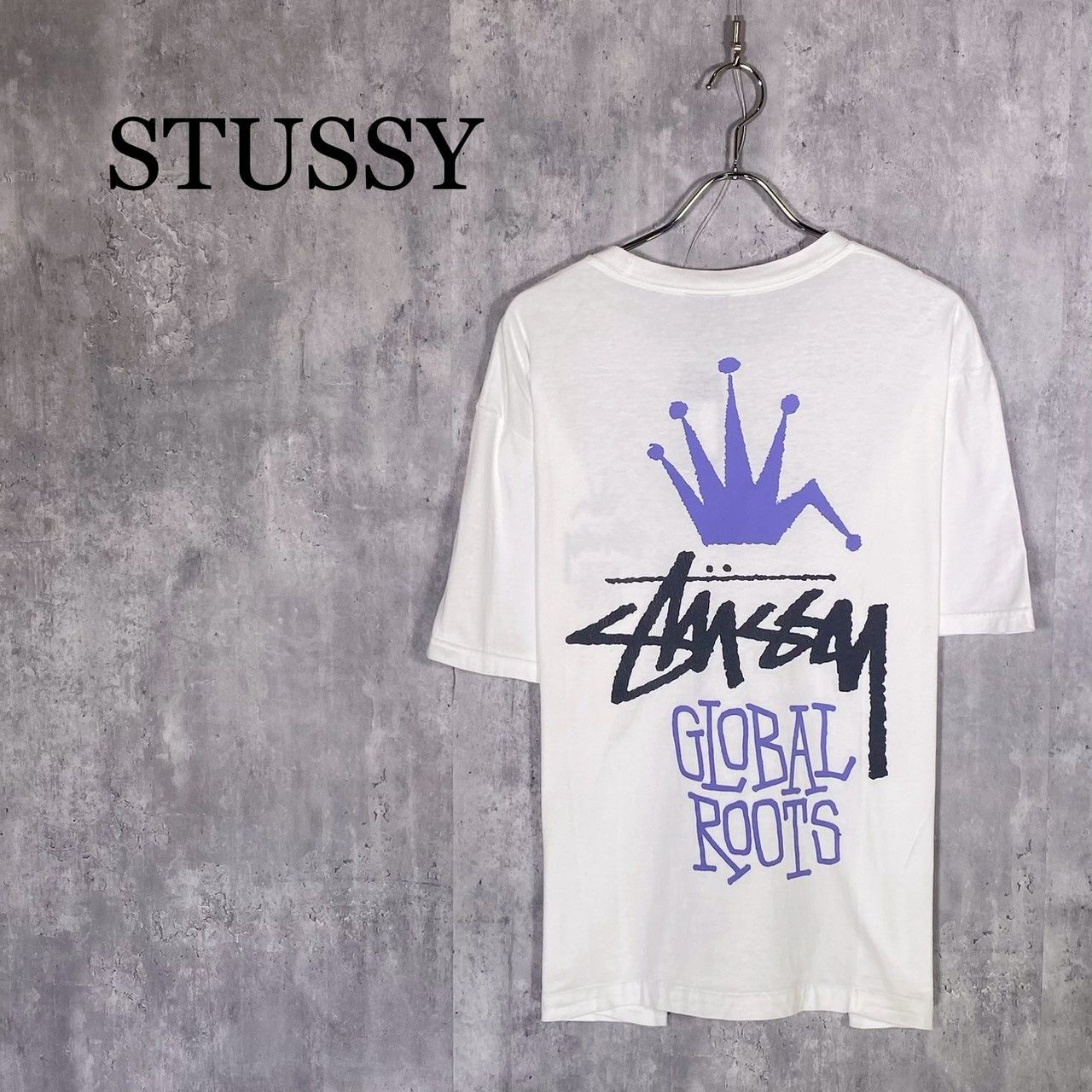 『STUSSY』ステューシー (L) グローバルルーツプリントTシャツ メンズ