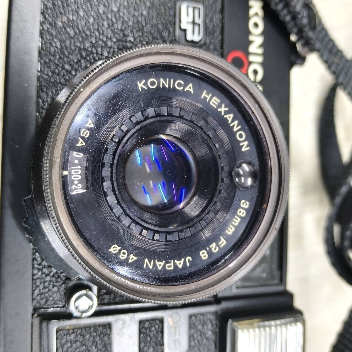 ジャンク】Konica C35 EF フィルムカメラ ケース・ストラップ付き