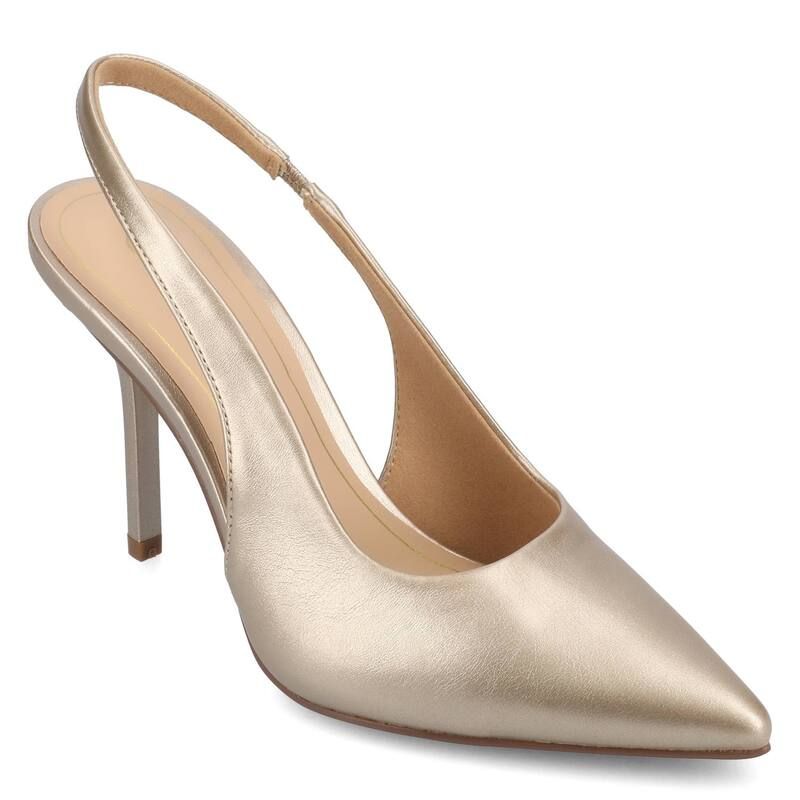 ジャーニー レディース シューズ パンプス ヒール Journee Tru Comfort Foam Elenney Womenslingback Heels Champagne シャンパン