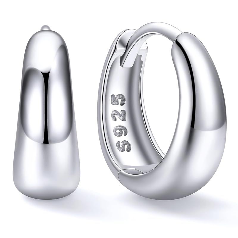[ChicSilver] フープピアス レディース シルバー925 ドロップ リングピアス しずく つけっぱなし 金属アレルギー対応 小さい 内径10mm