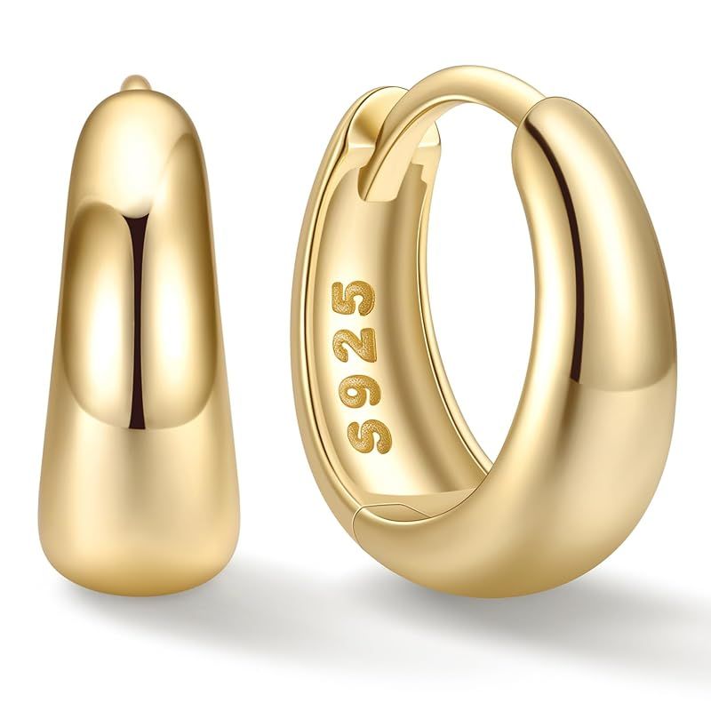 [ChicSilver] フープピアス レディース ゴールド ドロップ リングピアス しずく つけっぱなし 金属アレルギー対応 小さい 内径12mm