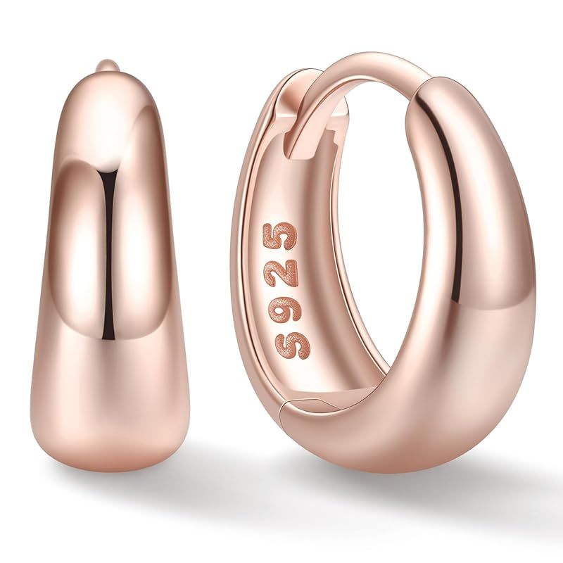 [ChicSilver] フープピアス レディース ピンクゴールド ドロップ リングピアス しずく つけっぱなし 金属アレルギー対応 小さい 内径12mm